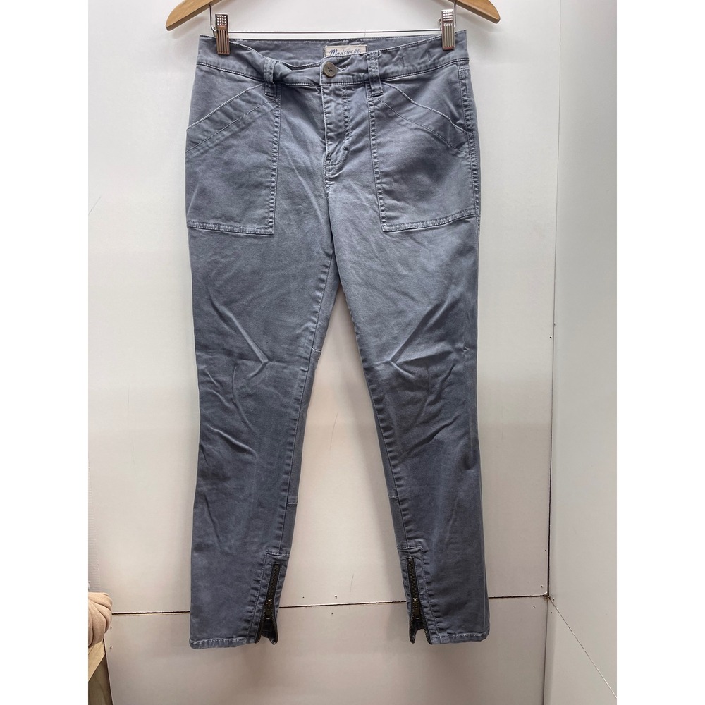 Madewell Gray Utility Skinny Cargo Pants with Ankle Zips Size 28 050014